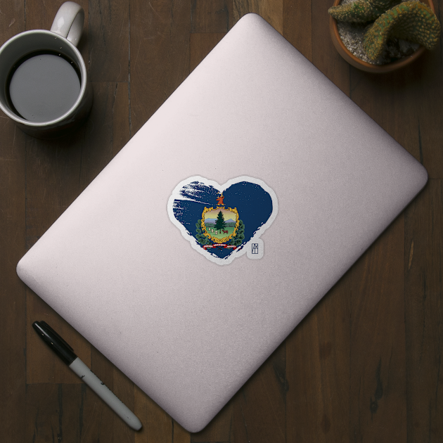 U.S. State - I Love Vermont - Vermont Flag by ArtProjectShop